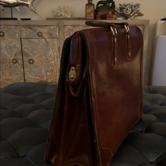 Vintage Renwick doctor/attorney, Elegant Brown Leather Briefcase. Super Cool - Picture 6 of 13
